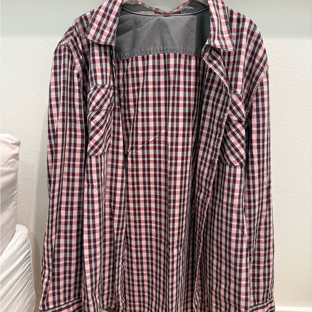 7 For All Mankind Red and White Shirt